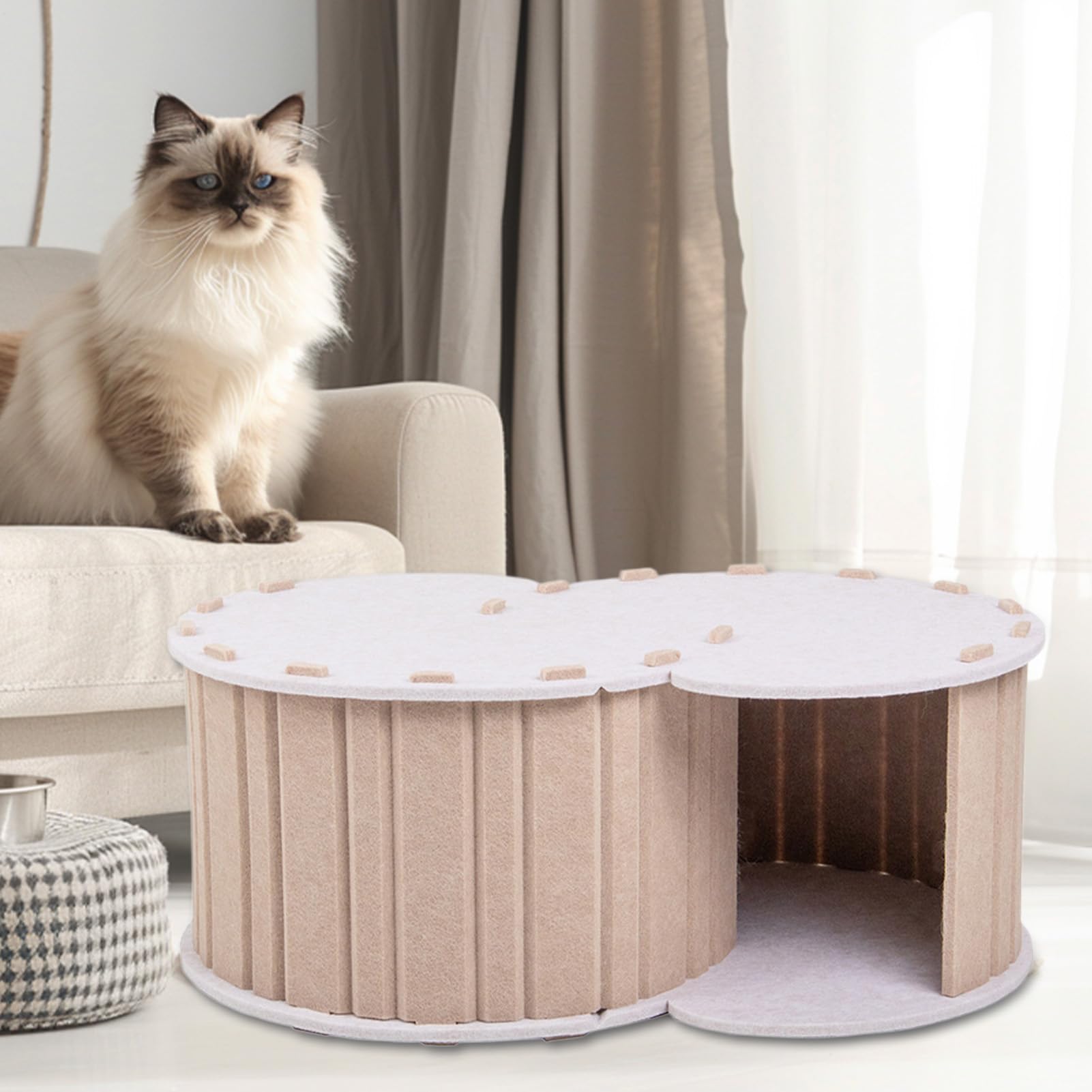 Lit Tunnel pour Chat Griffoir | Jouet Tunnel Chat Lit Donut Intérieur En Feutre Pour Chaton Chiot Lapin Petites Races Intérieur Maison Appartement Extérieur