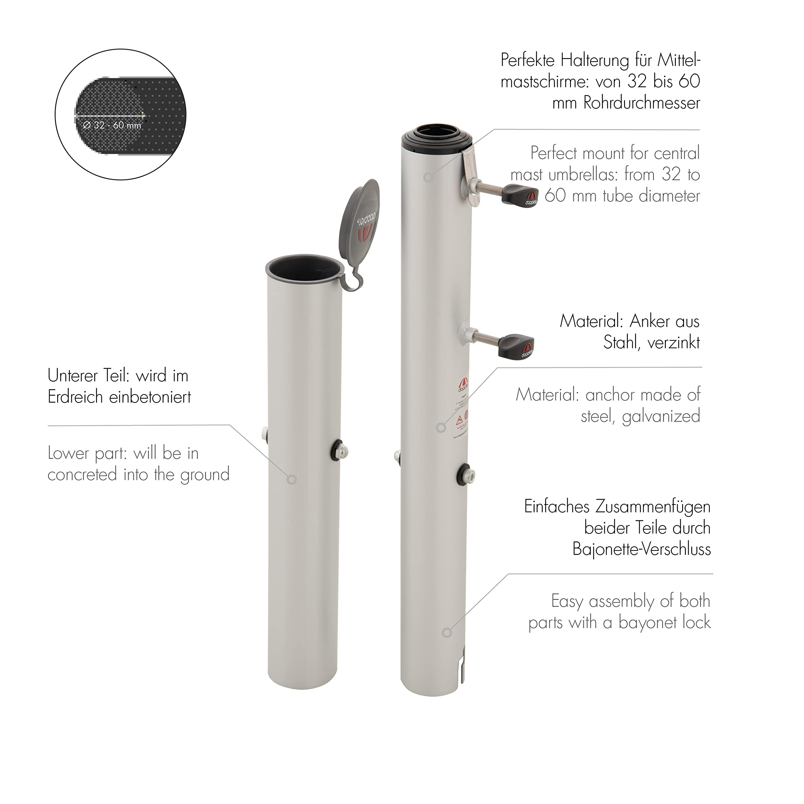 Doppler DeLuxe tuleja osadcza do 60 mm