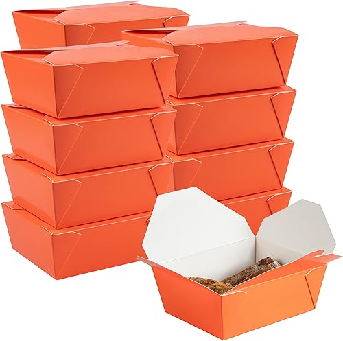 Miniatura 44 de Restaurantware Bio Tek - Cajas para llevar de 45 onzas, 50 loncheras para llevar, con cierre de tabulación, resistentes al calor, desechables, Rojo