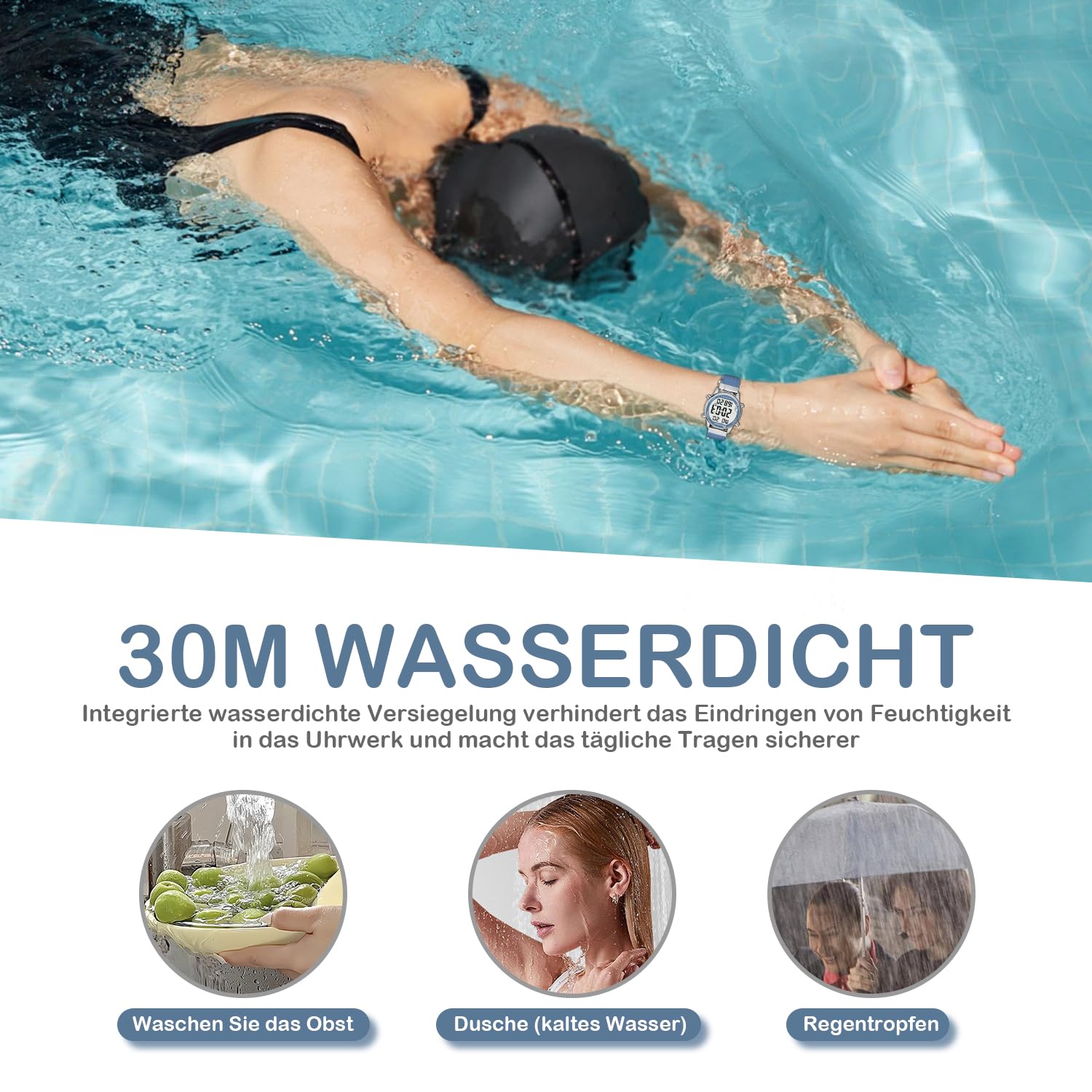 Hearkent Reloj podómetro para mujer, rastreador de fitness, reloj deportivo resistente al agua, contador de calorías, reloj de pulsera con pantalla digital grande, personas mayores, mujeres, ancianos