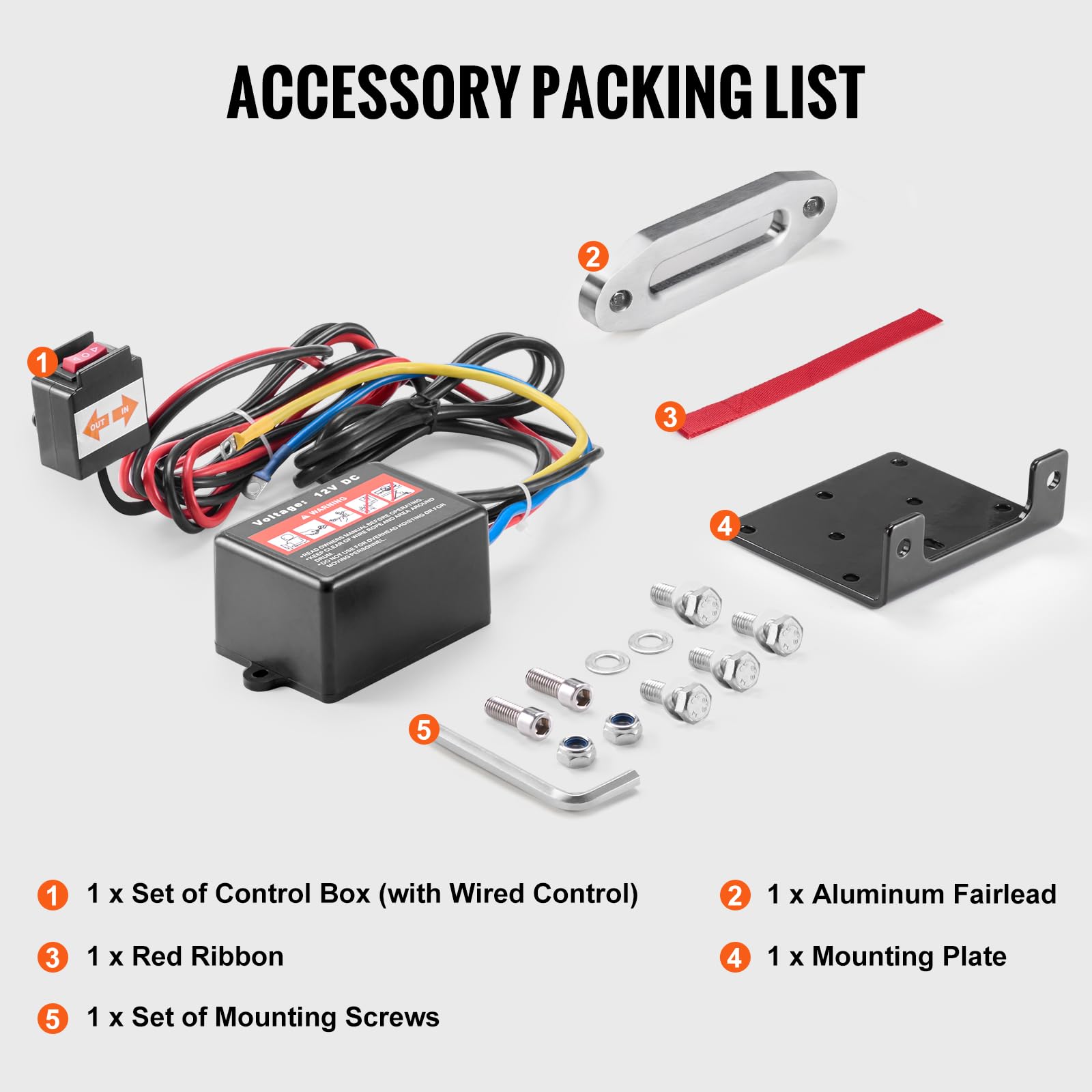VEVOR Cabrestante Eléctrico de Capacidad de Tracción de Línea de 1588 kg, IP55 Cabrestante con Cuerda Sintética de 12 Hebras de Φ0,5 x 1188,7 cm, Control Remoto con Cable para Remolcar UTV ATV