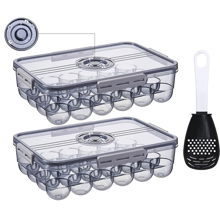 Buy JMSWENJUAN Egg Holder, Egg Storage Bin Stackable Egg Storage