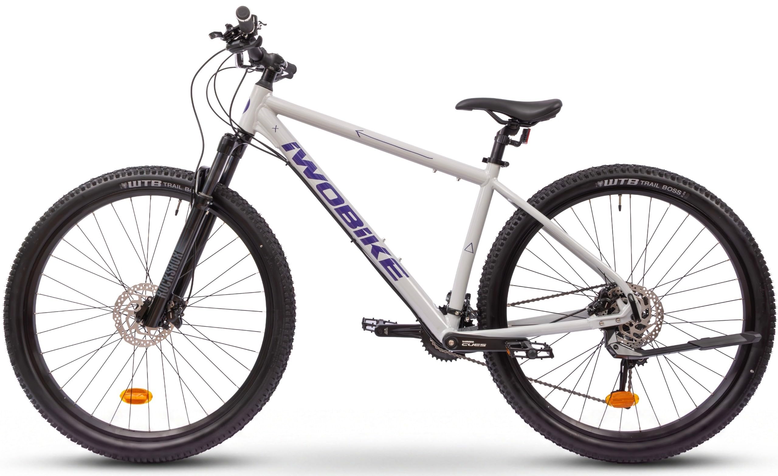 Rower Górski MTB 29", Szary z Fioletowymi Akcentami, Męski, 18-Biegowy