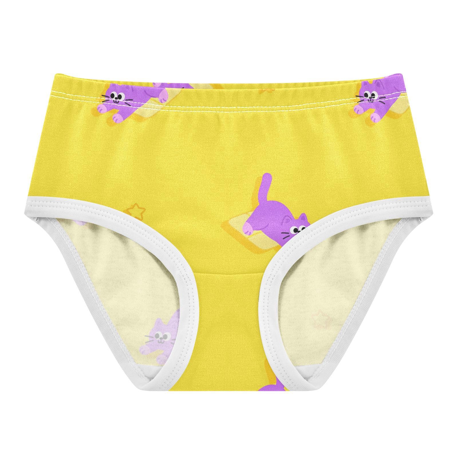 Cute Cat Star Yellow Toddler Girlss Underwear 2T 2302233