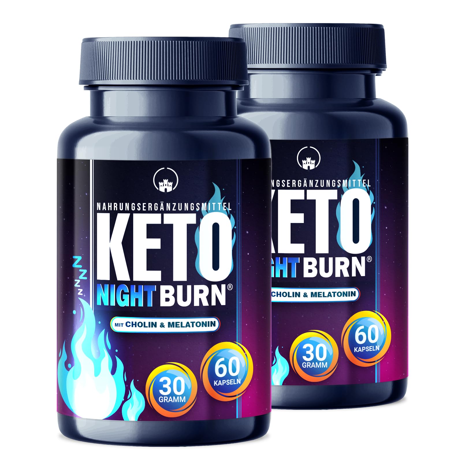NEU: Saint Nutrition® KETO NIGHT BURN 2er Variante mit Melatonin 0,5 mg und Cholin für die Nacht – Stoffwechsel Rezeptur extrem, schnell & endlich - verbesserte Formel für Frauen + Männer