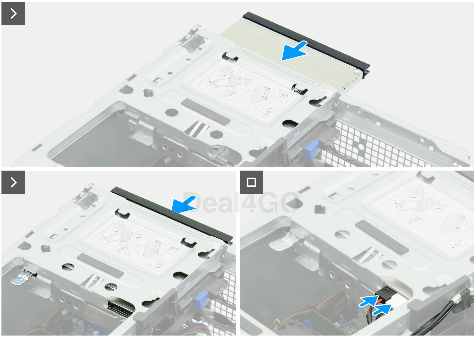 Deal4GO Staffa HDD ODD Caddy da 3,5 pollici w/cavo di alimentazione SATA G0WKG YJW72 MKT27 ricambio per Dell Tower QBT1250 QCT1250 QBS1250 QCS1250 FCS1250
