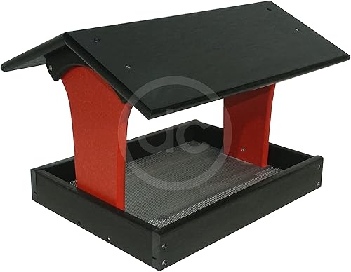 Miniatura 3 de DutchCrafters Fly by - Comedero de plástico de polietileno para pájaros con techo cubierto para pájaros silvestres, duradero, para todo tipo de