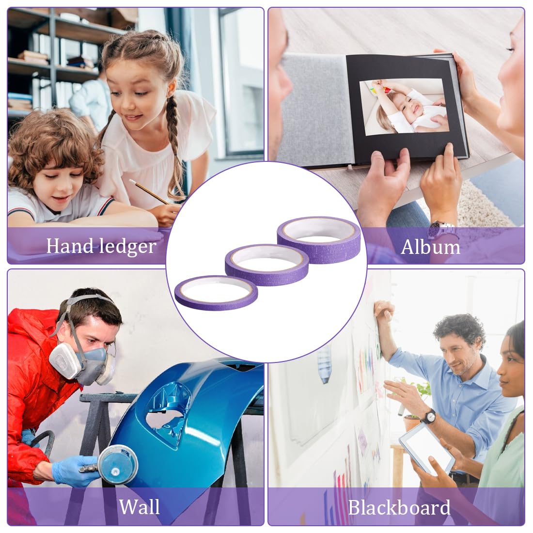 Nastro Mascheratura Dpm Tapes - Vinilico, 3mm X 55m, Viola, Per Precisione - Foto 4