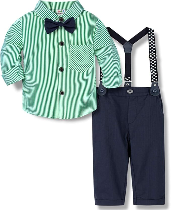 mintgreen Baby Boy Outfits Set, 4pcs Infant Wedding Gengleman Suit Long