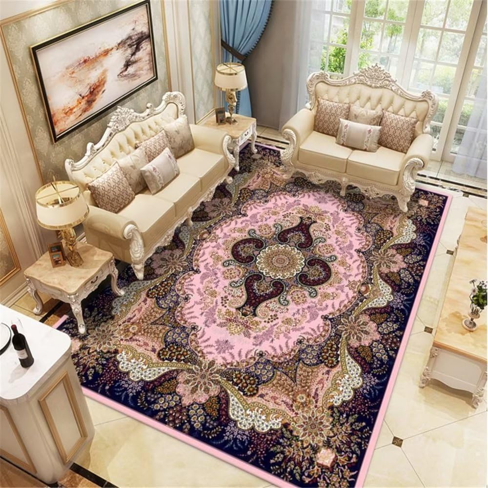Tapis de sol antidérapant rose floral pour sécuriser et décorer la chambre