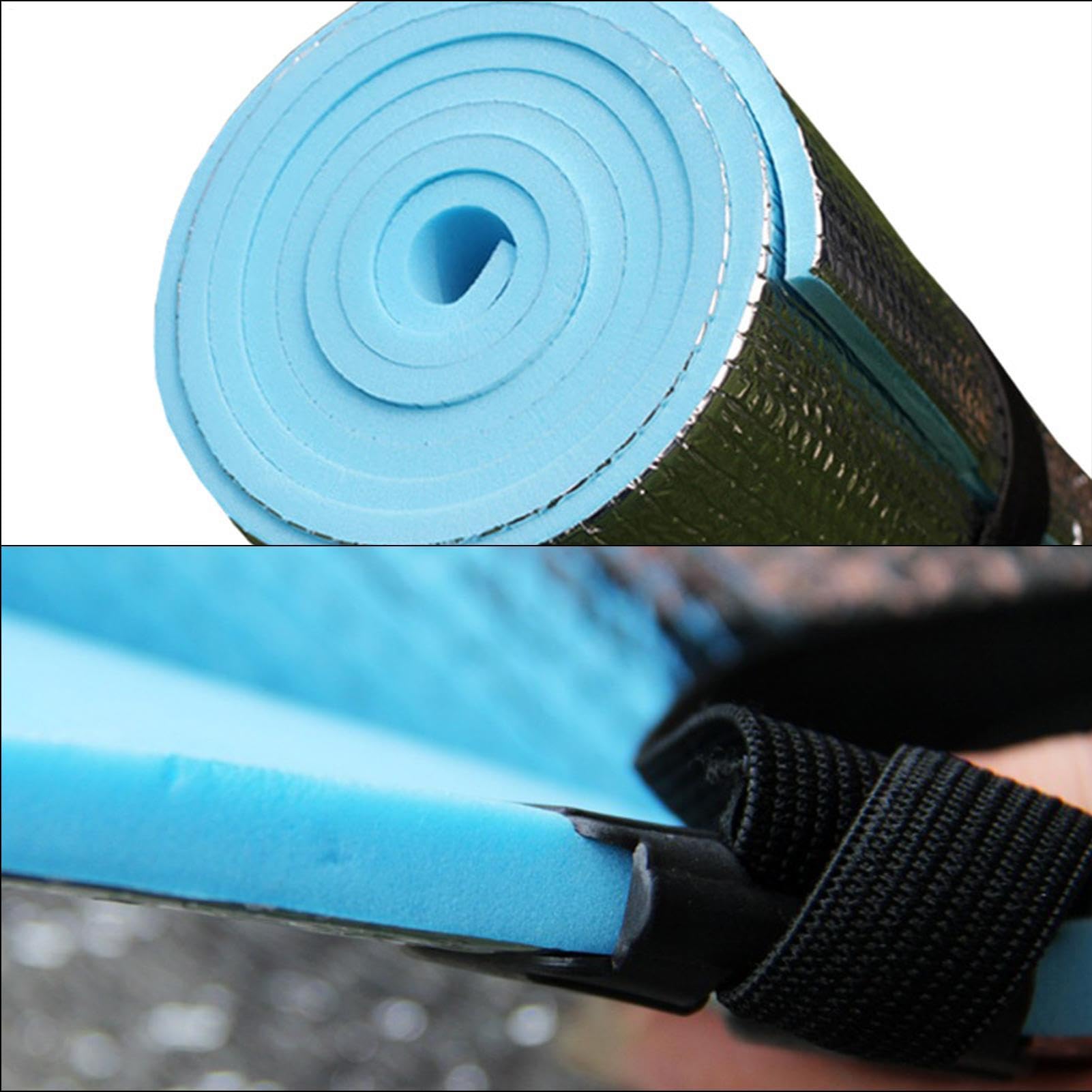 Esterilla de yoga de aluminio EVA – 185 × 50 cm | grosor 0,6/1 cm | esterilla de entrenamiento ultraligera para yoga, fitness y exterior | antideslizante, resistente al agua y fácil de limpiar