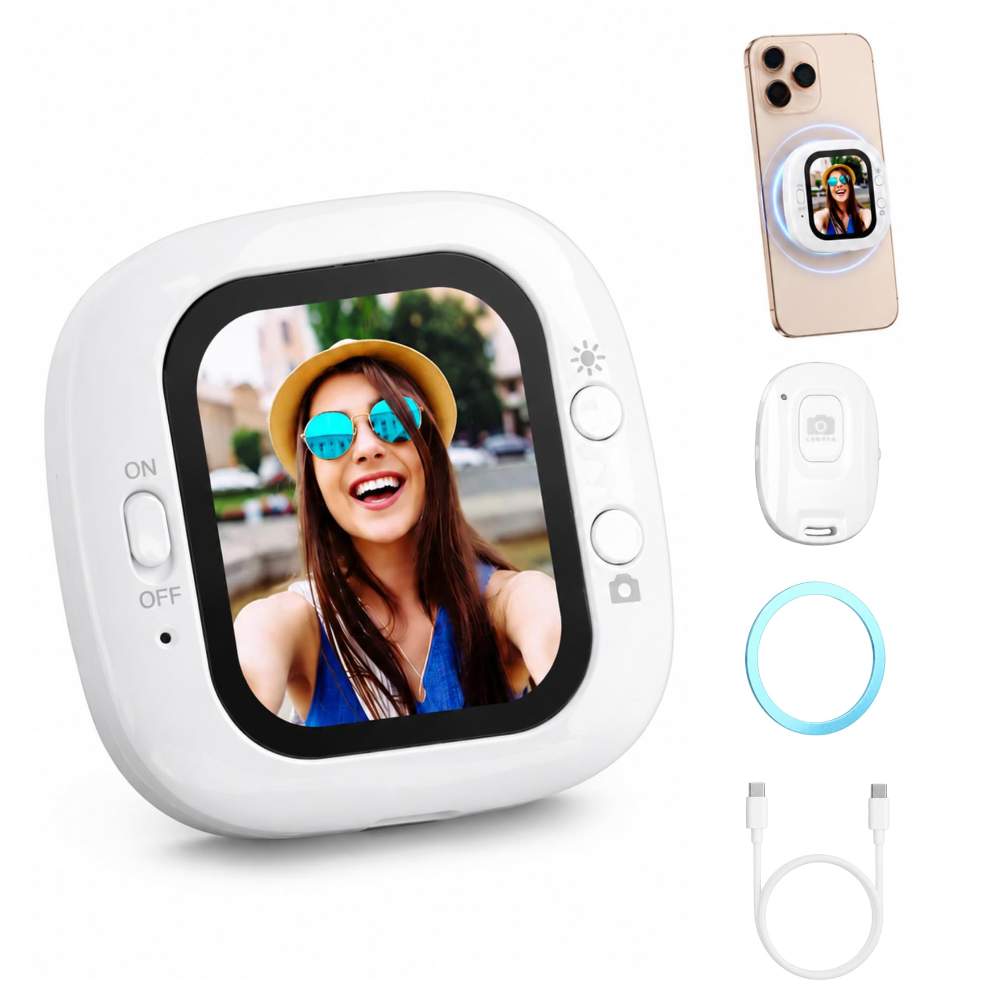 Handy Selfie Monitor 2,01" Magnetisch Vlog Bildschirm für Reisen
