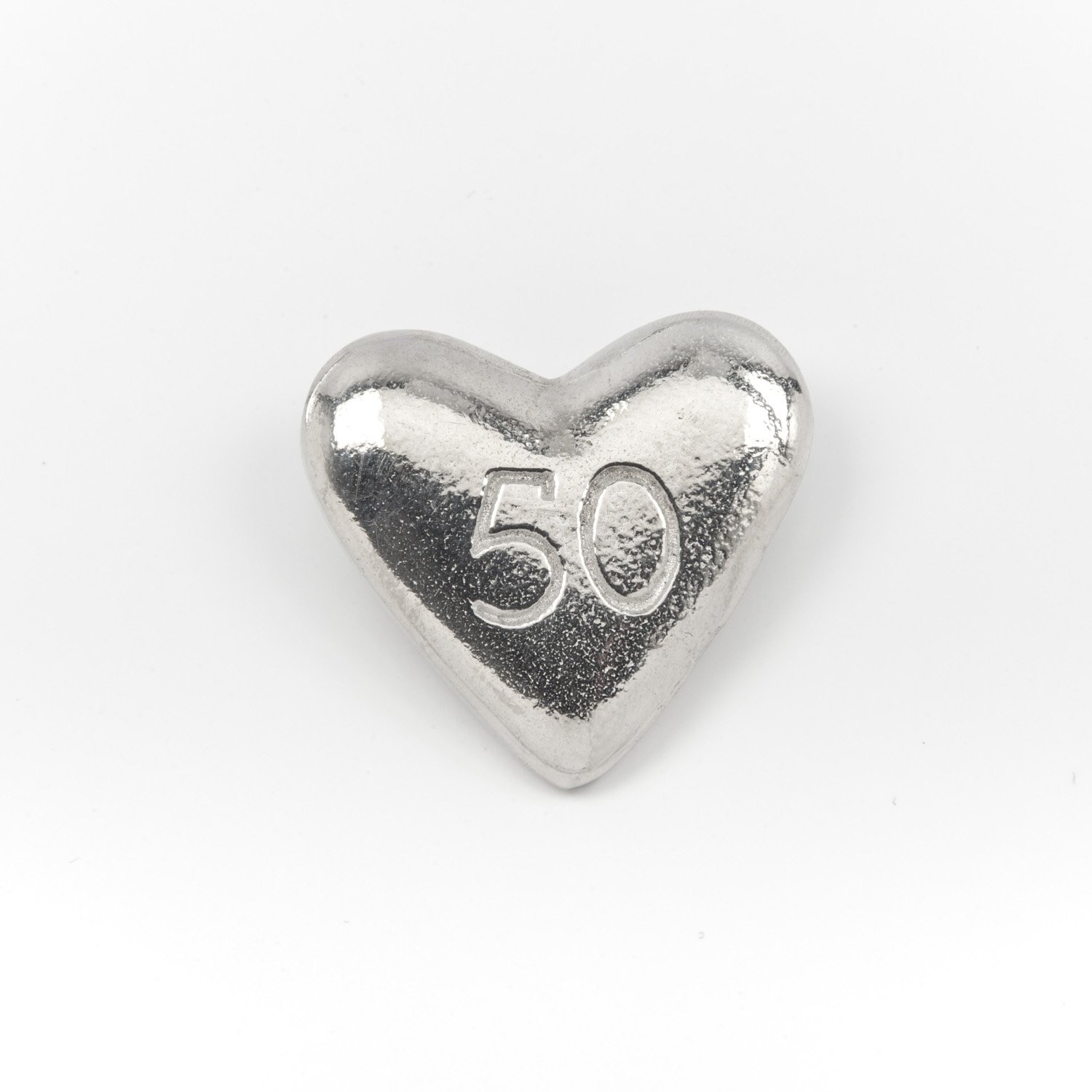 Metal Planet Ltd 50 - A pewter mini heart shaped pocket token