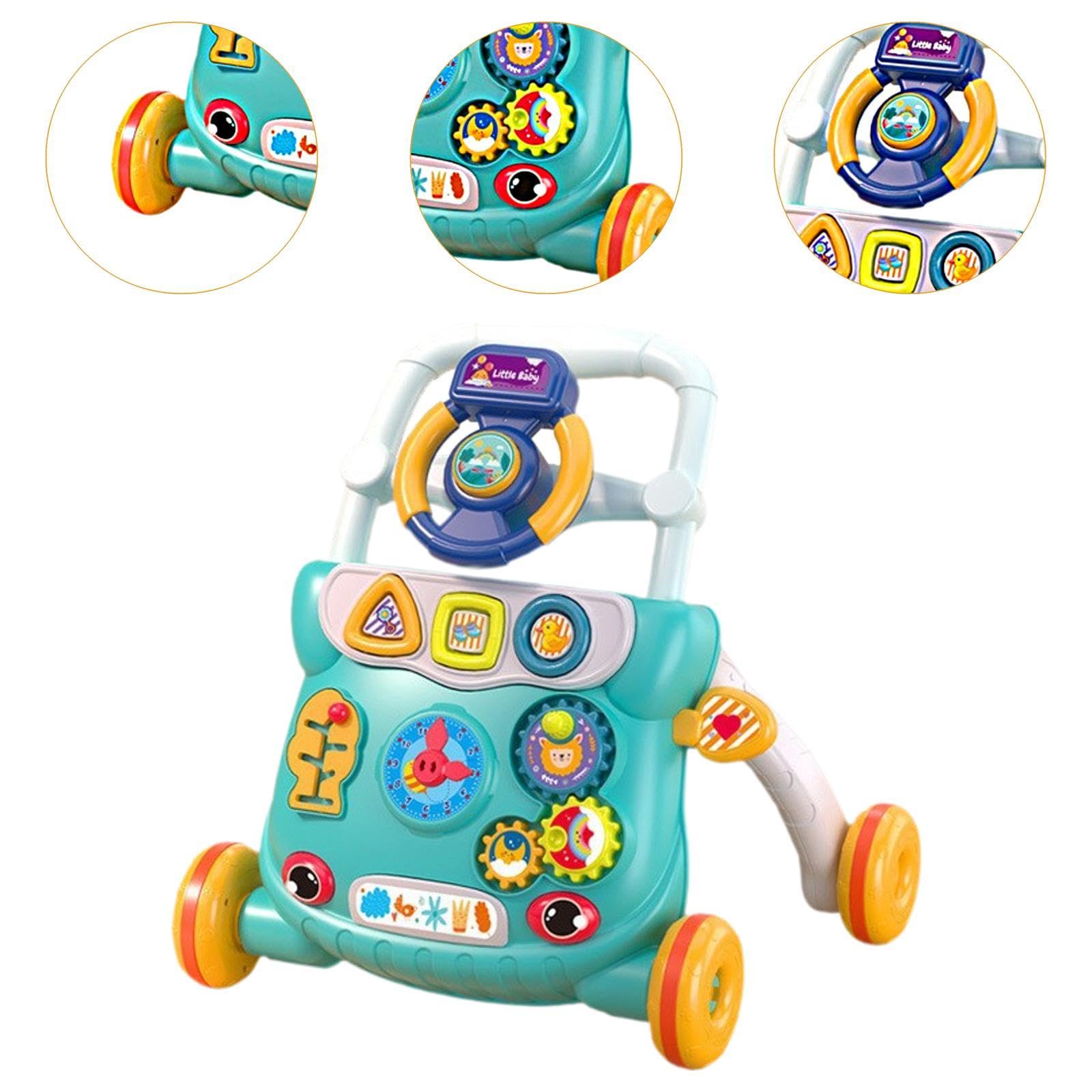 Push Walking Toy Kinder Lauflernhilfe Musik Lernspielzeug Frühkindlicher Lernwagen für Babys für Lernen Bewegung Spielzimmer, Grün