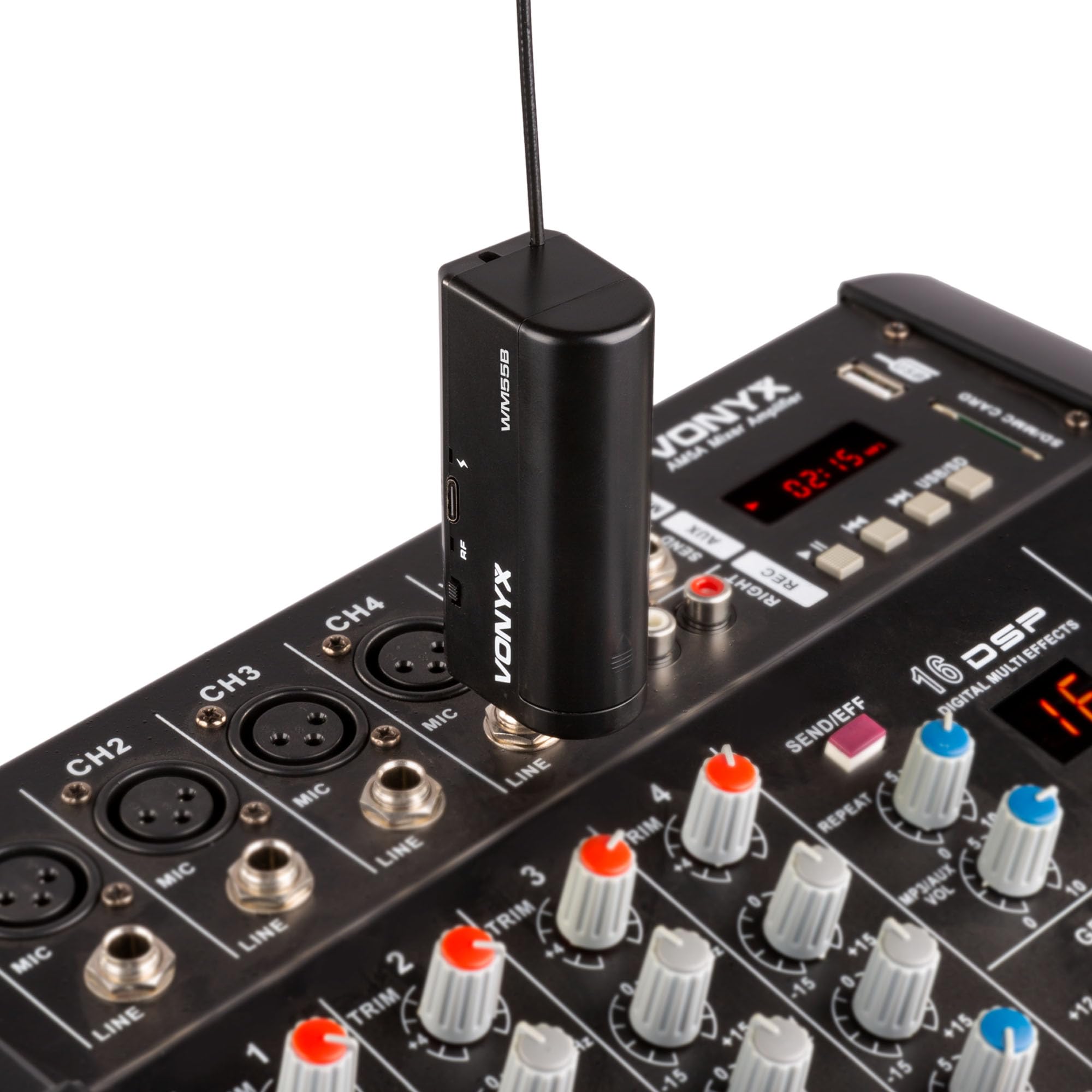 Vonyx WM55B Funkmikrofon Set, Headset und Lavalier Mikrofon Kabellos, UHF 863-865 MHz, 50m Reichweite