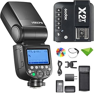 Godox V860III-N c/X2T-N Trigger Flash para Nikon Speedlite Speedlight 7.2V/2600mAh Bateria Li-ion, 2.4G Wireless HSS 1/8000 1.5s Tempo de Reciclagem 10 Níveis Luz de Modelagem LED para Nikon