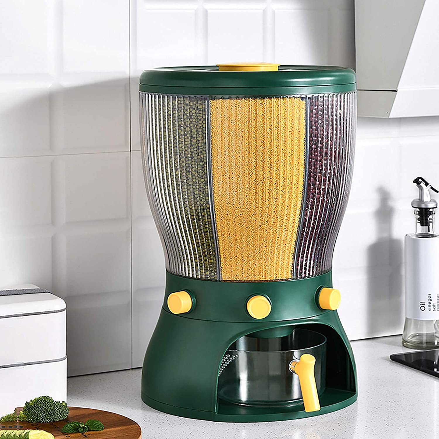 Buy UDEETA MART Easy Flow Cereal Dispenser for Kitchen 4 in 1 Round ...
