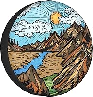 Vista 8 de Bear and Mountain - Cubierta de neumático de repuesto para neumáticos, impermeables, ajuste universal para remolque, RV, SUV, camión, caravana