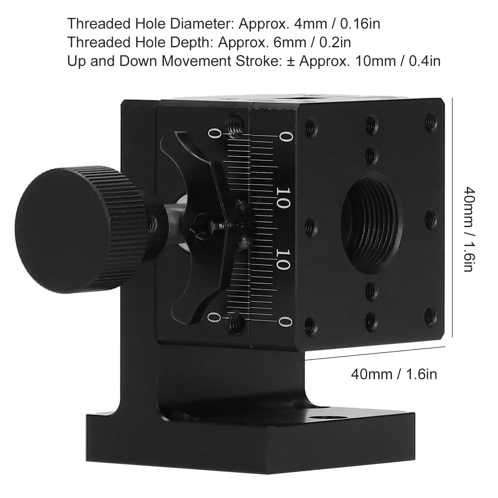 Plataforma de corte manual de cola de milano de eje Z, plataforma de elevación de engranajes de alta precisión A40, plataforma de traslación lineal de 40 x 40 mm, etapas lineales de alta precisión