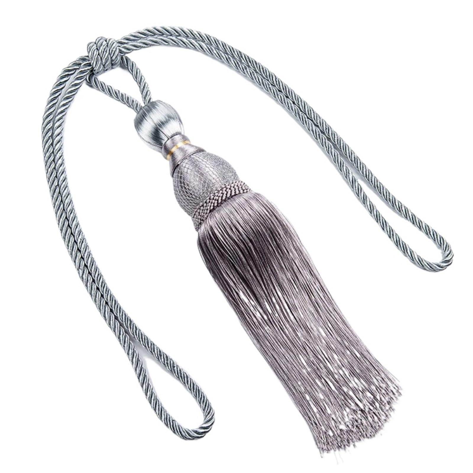 XPJYUA Curtain Tie Backs Curtain Tassels Tieback Multicolor Tassel Curtain Ties Wire Hanging Ball Polyester Yarn(Grey)