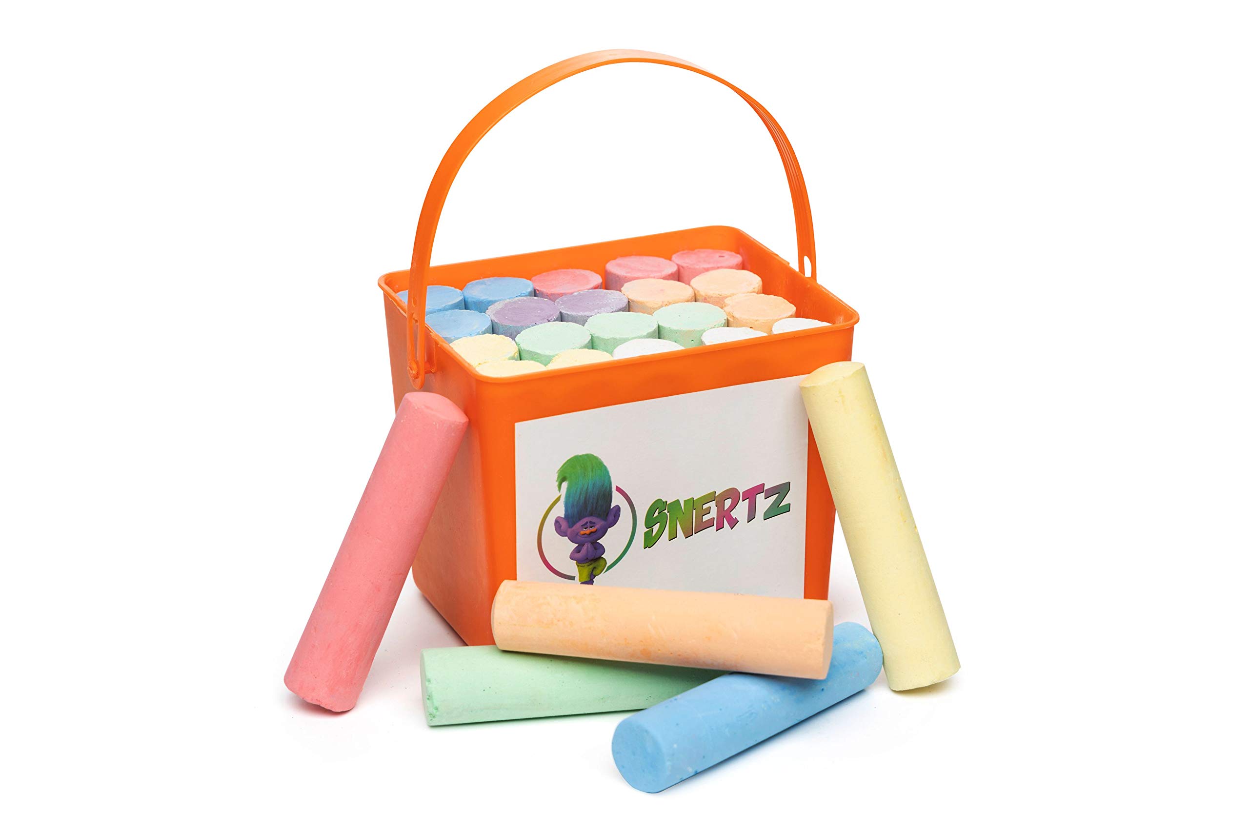 Chalk Snertz 20 pcs 7 vibrant colors, washable,non toxic, dustless blackboard or driveway outdoor art jumbo sidewalk chalk markers