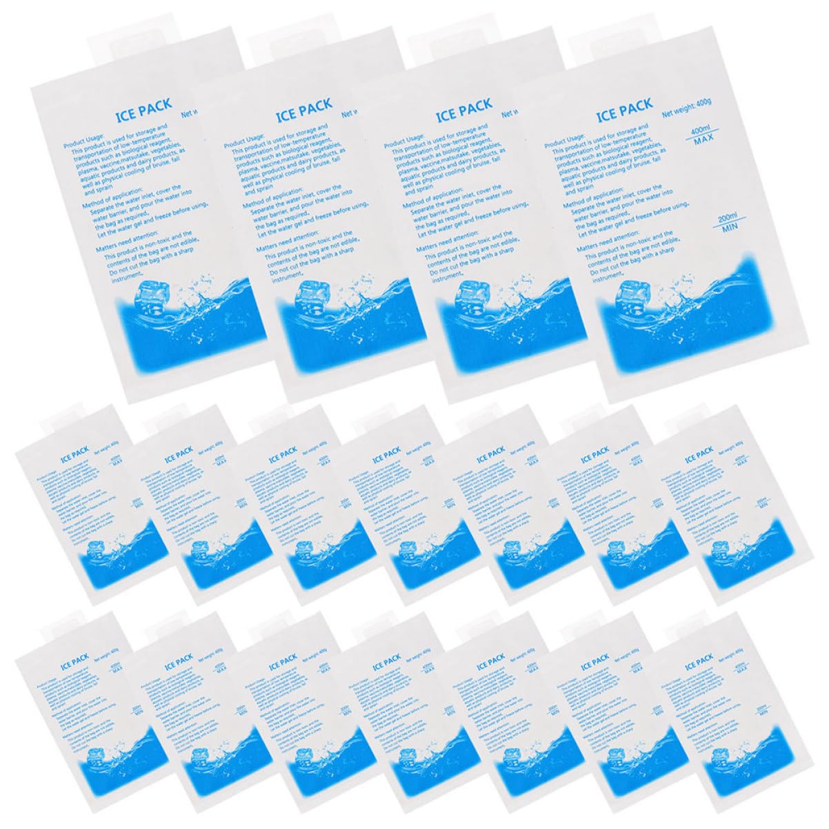 BUTIFULSIC 50pcs Reusable Ice Bags for Food Transport Cooler Ice Packs for Lunch Boxes Shipping and Outdoor Activities for Keeping Seafood and Meat Fresh