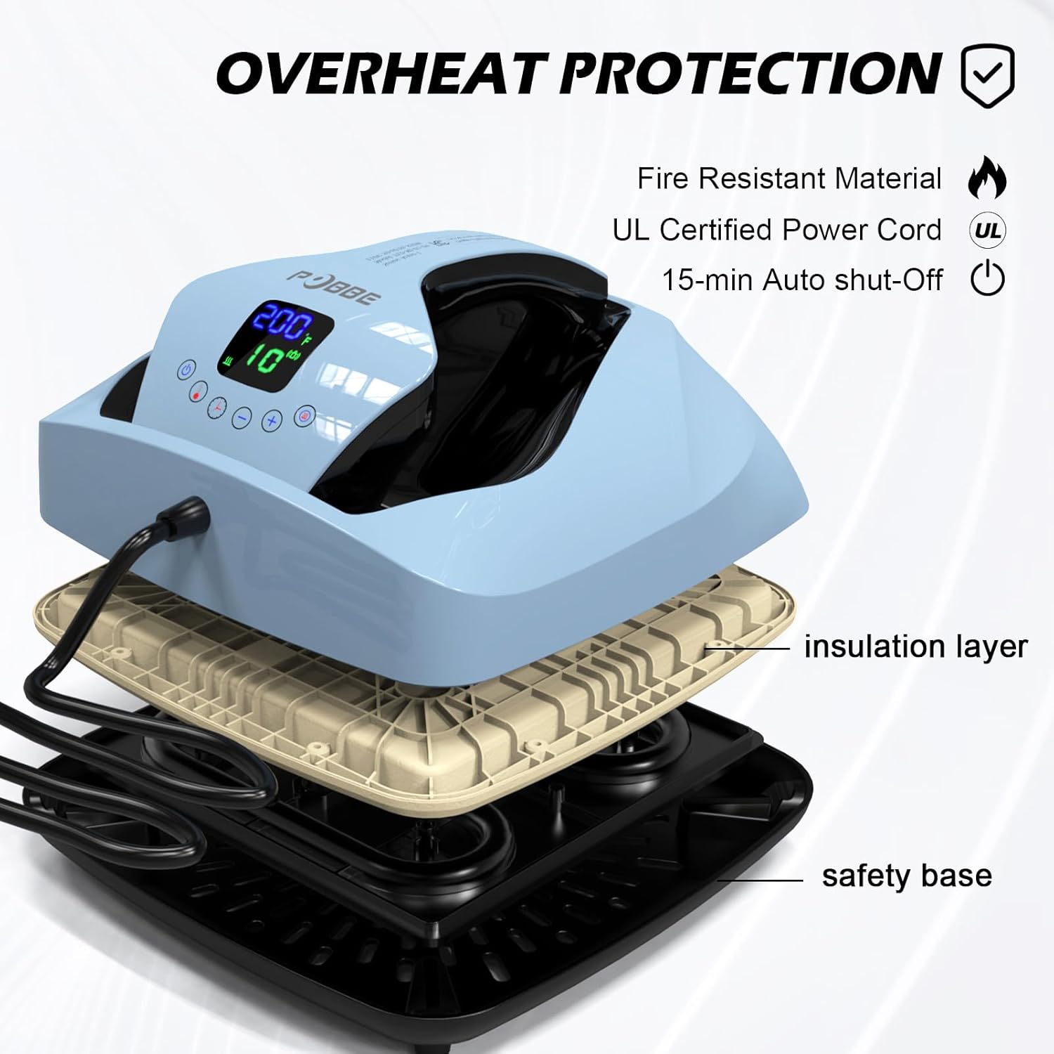 Heat Press Machine for T-Shirts, 10X10 Portable Heating Press Machines, Small Iron Press, 3 Speed Vibration Mode for Shirt, Bags, Pillow HTV Vinyl Sublimation Transfer Projects (Mint Blue) Heat Press Machine for T-Shirts, 10X10 Portable Heating Press Machines, Small Iron Press, 3 Speed Vibration Mode for Shirt, Bags, Pillow HTV Vinyl Sublimation Transfer Projects (Mint Blue)