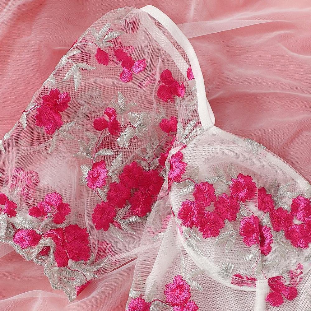 Set di Lingerie da Donna Set di Biancheria Intima Sexy Ricamata in Pizzo da Donna (Rosa M)