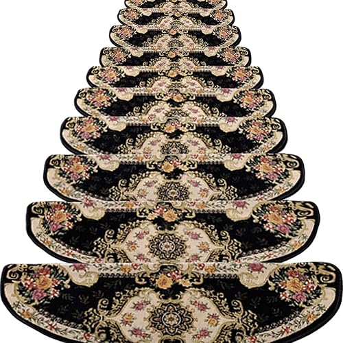 TINTON LIFE Juego de 13 alfombras antideslizantes y lavables con parte trasera de goma antideslizante para interiores, protectores de escalera