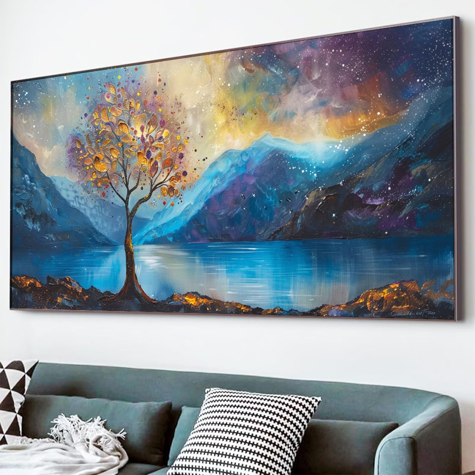 Diamond Painting Abstrakt Diamond Painting Erwachsene Baum Bastelset Kinder ab 6 Jahre Mosaikherstellung Kreatives Geschenke für Mädchen Anfänger, Diamant Strass Arts Craft Zimmer Deko 70x140cm Y5-949