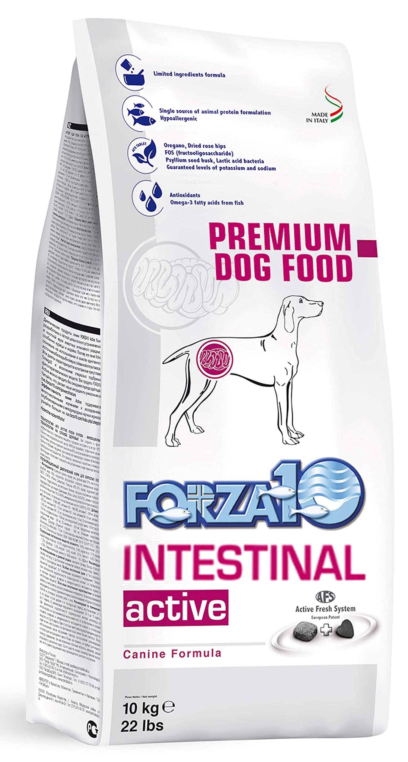 Forza 10 Active Line intestinal Secco Cane kg. 10-​Secchi dietetici per Cani, Multicolore, Unica