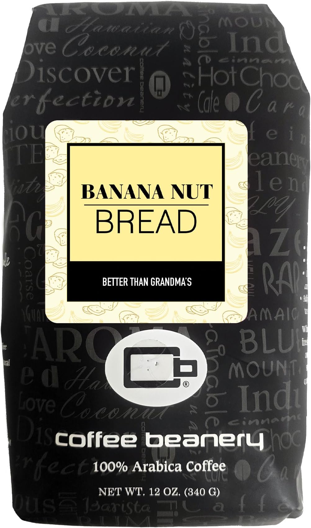 Banana Nut Bread Flavored Coffee, Specialty Arabica Coffee, Medium Roast, 12 ounce, Whole Bean