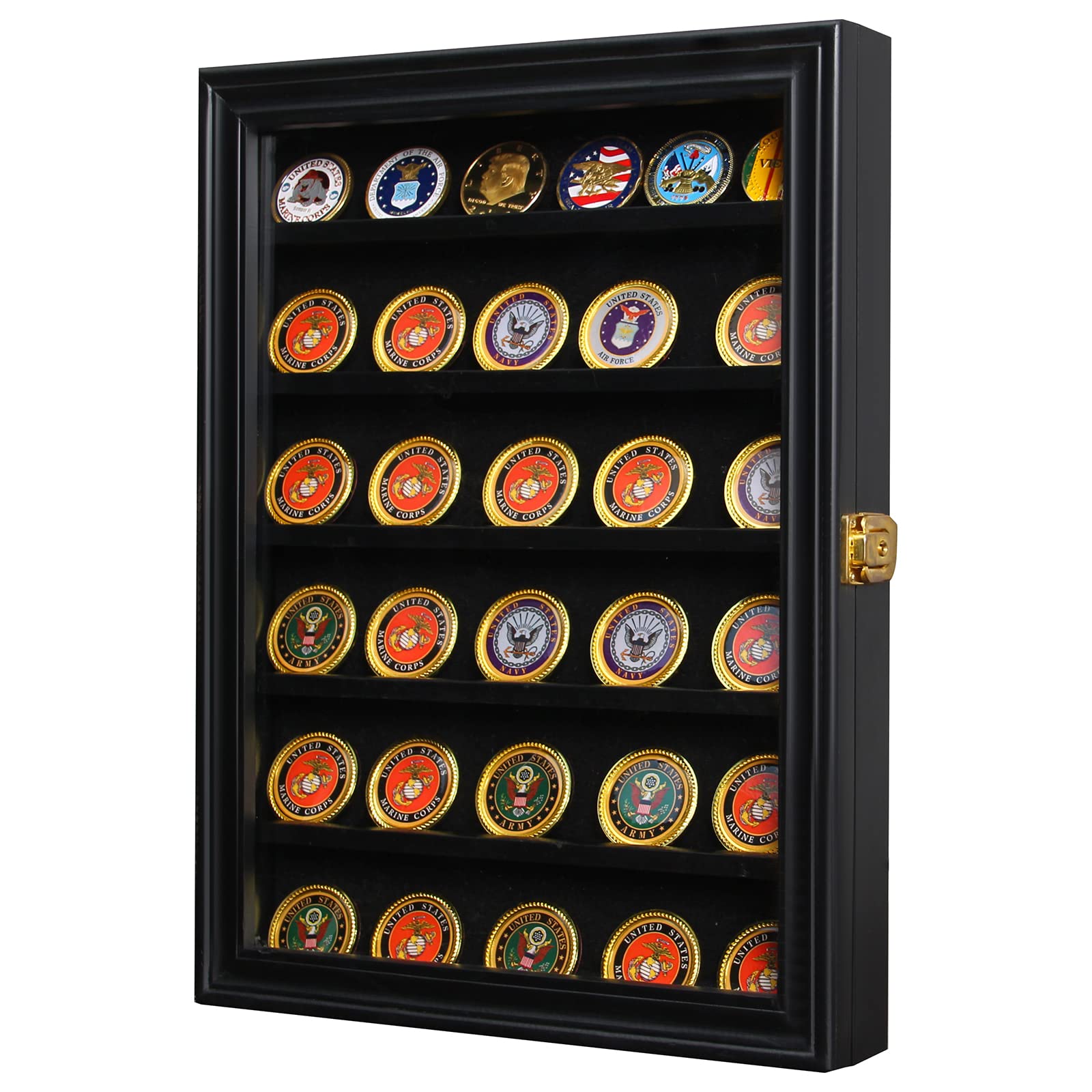 Buy ARRAWIS Challenge Coin Display Case Solid Wood Lockable Coin