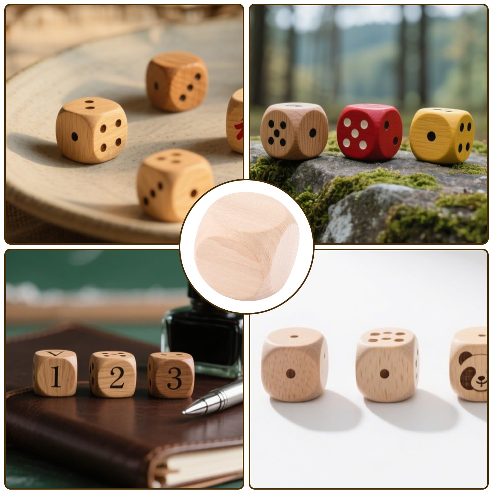 15 dados de madera de 50 mm, dados en blanco, para pintar y montar, para manualidades, juegos de mesa, accesorios de juego