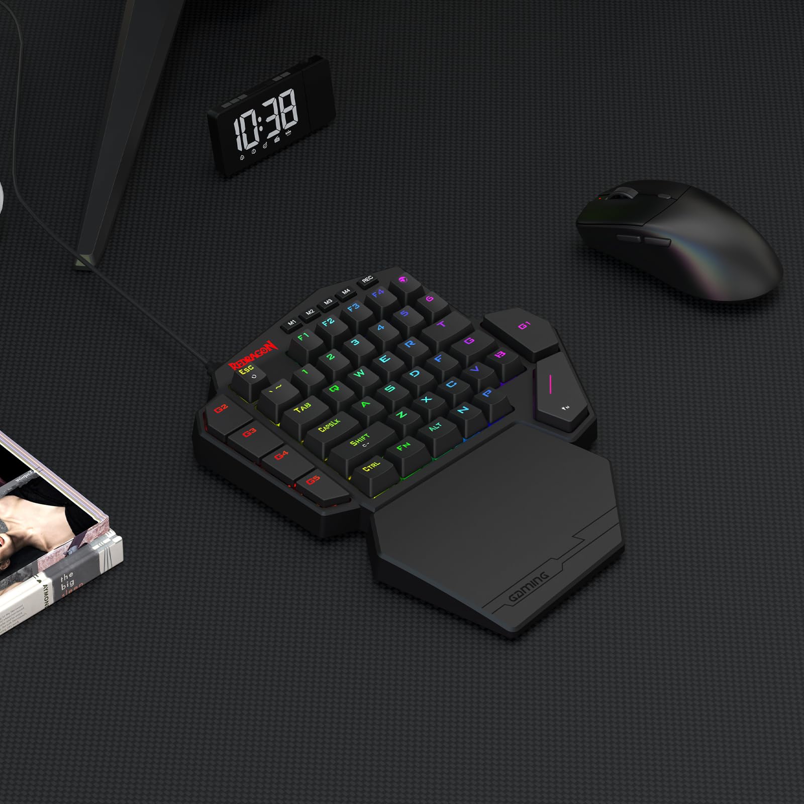 Redragon K585 HE Teclado Una Mano 8K Rapid Trigger Magnético UltraMag Pom | 100% POM Sedoso Estructura Flotante Cableado Alta Precisión Gaming