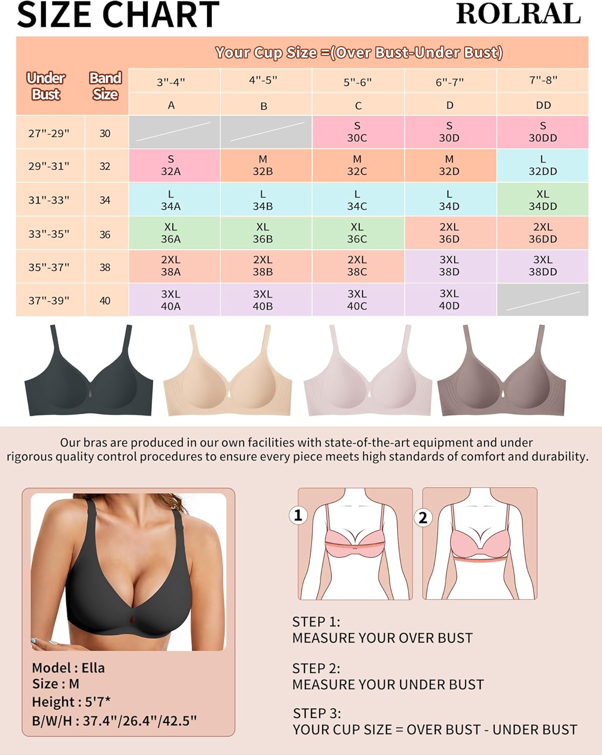 Women's Tshirt Bra Seamless No Underwire - Lightly Lined Everyday Comfort Wireless Bralette for Sleep, Lounge & Light Support Black - Image 6