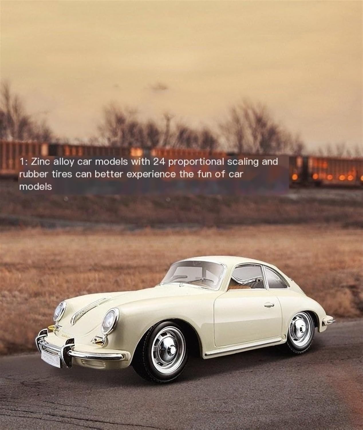 1:24 Simulation Alloy Car Model Metal Car Model - Beige Classic Racing Car, Collector's Dream(124 718 Orange)