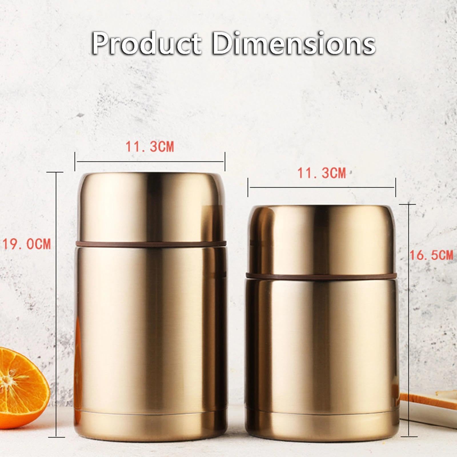 Thermobehälter Essen aus Edelstahl mit Besteck & Thermotasche(Rot,1000ML)