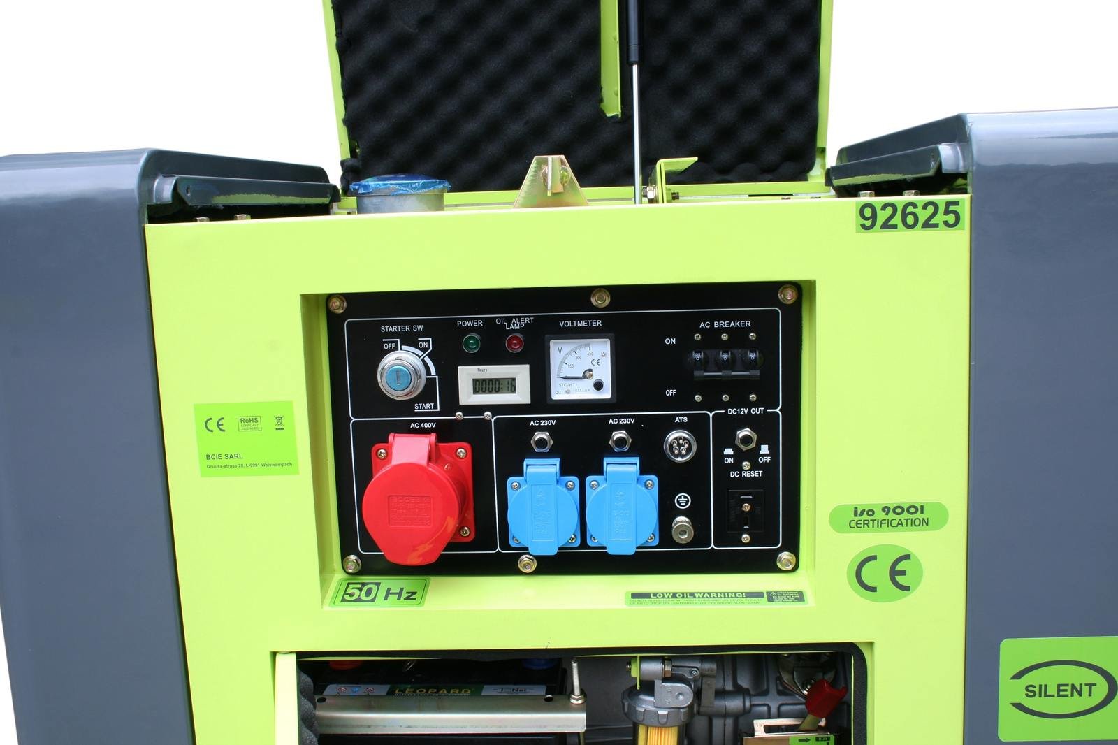 Varan Motors 92625 Elektrischer Dieselgenerator schallgedämpft Typ Panda Stromaggregat 400V + 230V 6.25kVa
