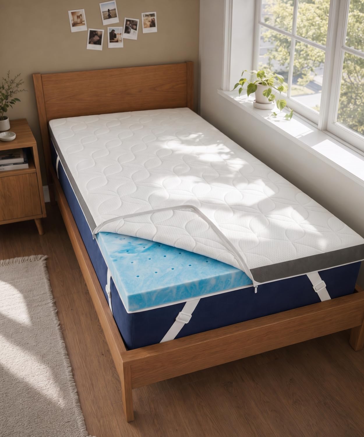 Mattress Topper Twin XL Size 3 Inch - Soft Cooling Gel Memory Foam Bed Pad