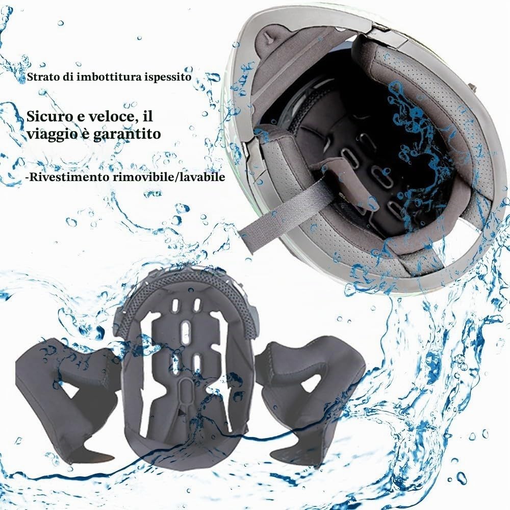 Bluetooth Casco Moto Modulare, Caschi Modulari Motorino Integrali con Doppio Visiera, Sistema di Comunicazione Interfono Integrato Radio FM Mp3, Certificato ECE Flip up Helmet