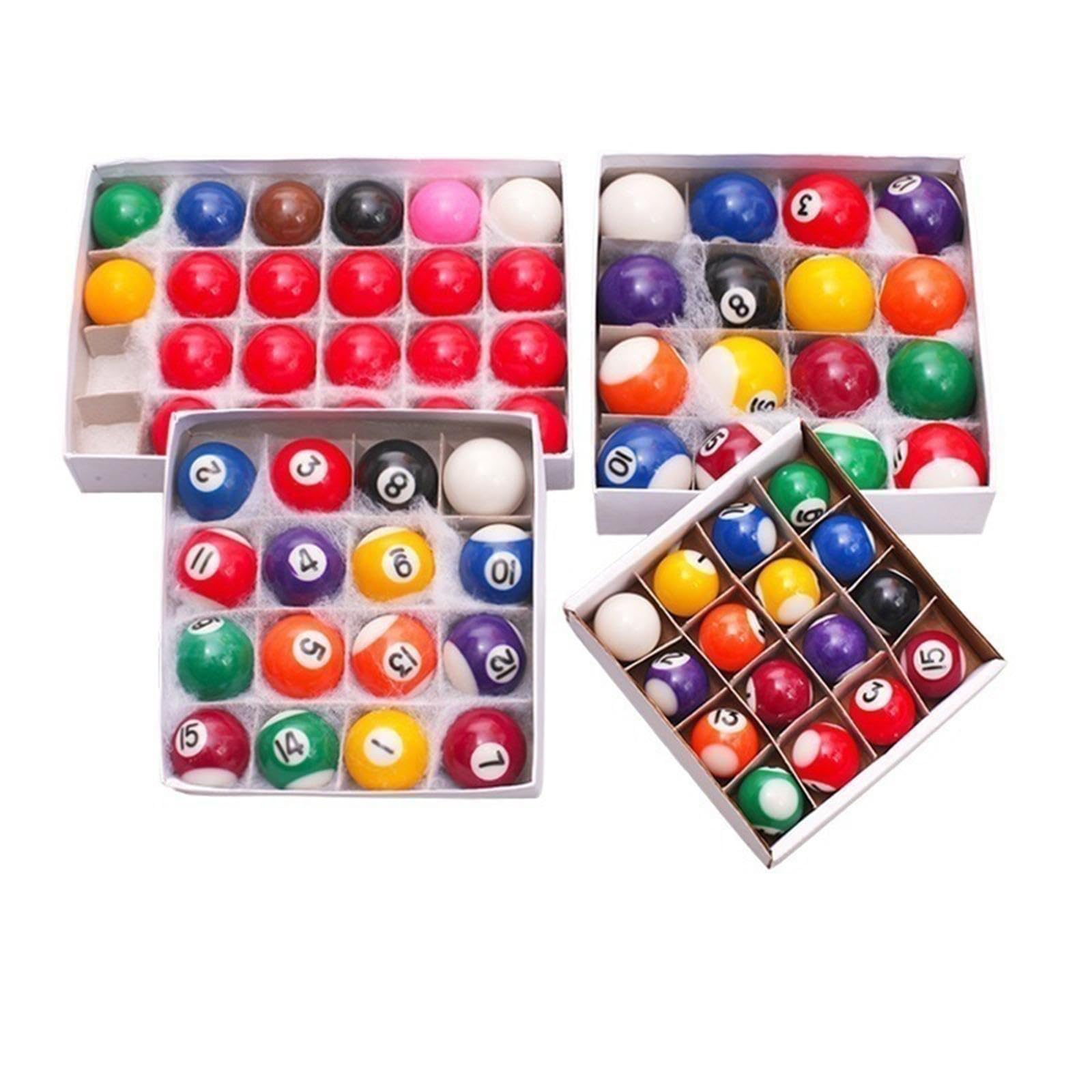 Set di 16 Mini Palle da Biliardo in Resina, Accessori per Tavolo da Biliardo
