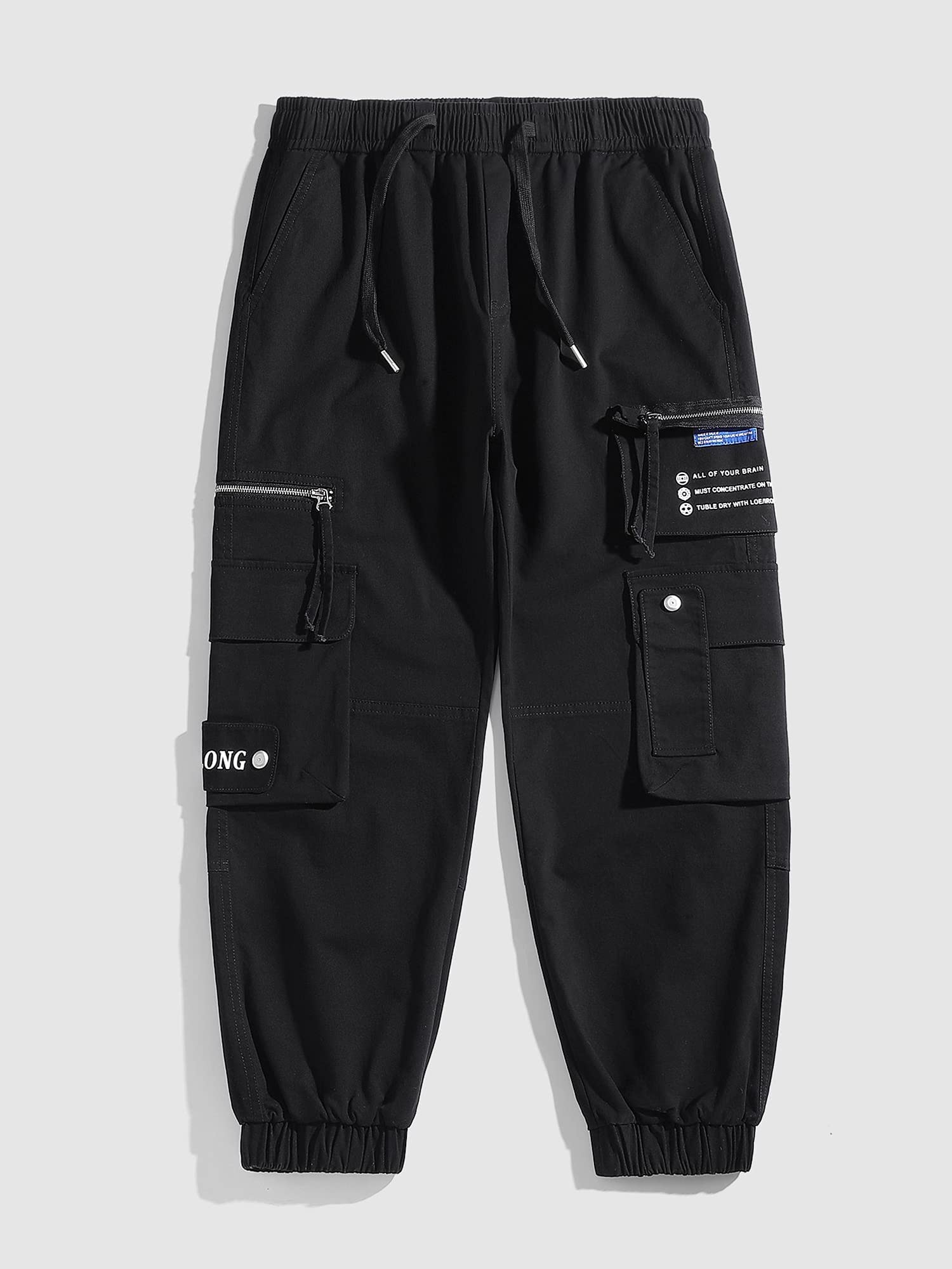 Mens Cargo Pants Casual Joggers Techwear Cotton Streetwear Hip Hop Trousers