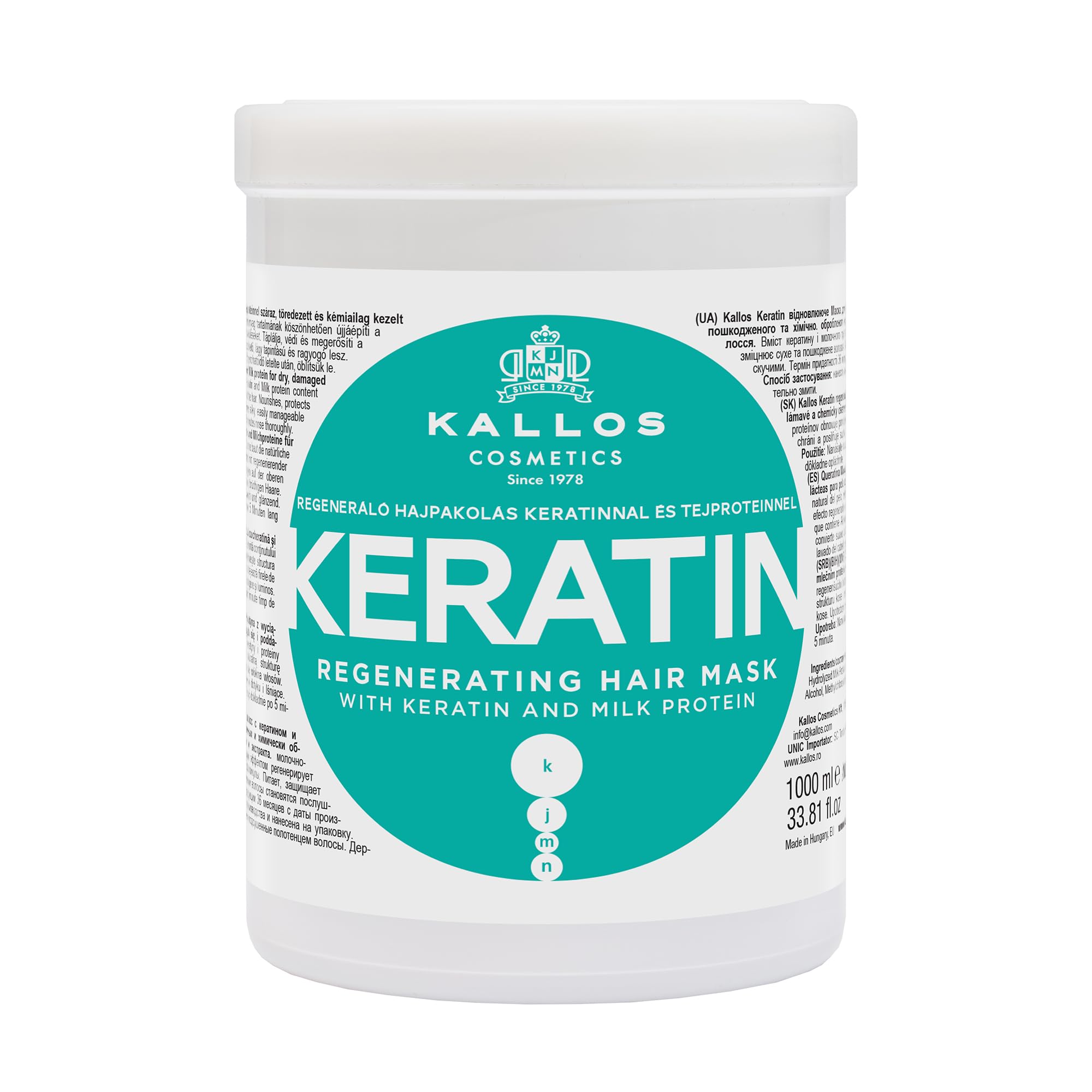 Kallos Masque pour Cheveux Keratin 1 L