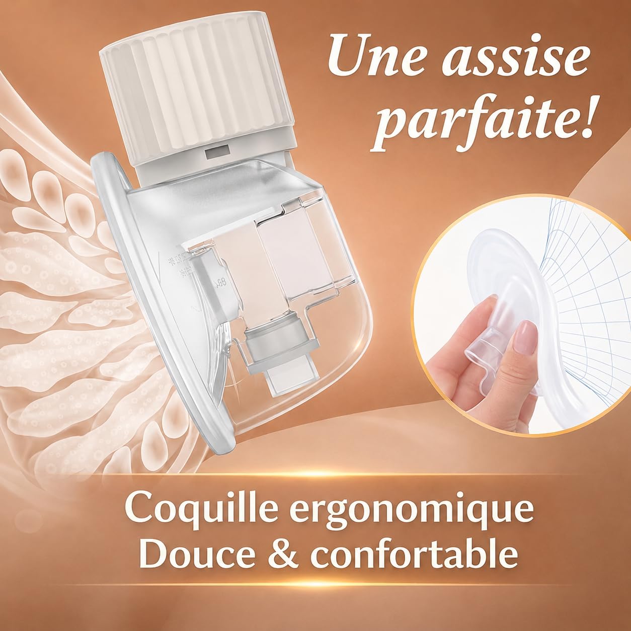 Neno Vento – Tire-Lait Électrique Portable Mains Libres 3 Modes, Pompe Électrique Sans Fil avec USB-C, Coque 150ml Pour la Collecte du Lait Maternel, 4 Téterelles en Silicone(15-22mm), Sans BPA
