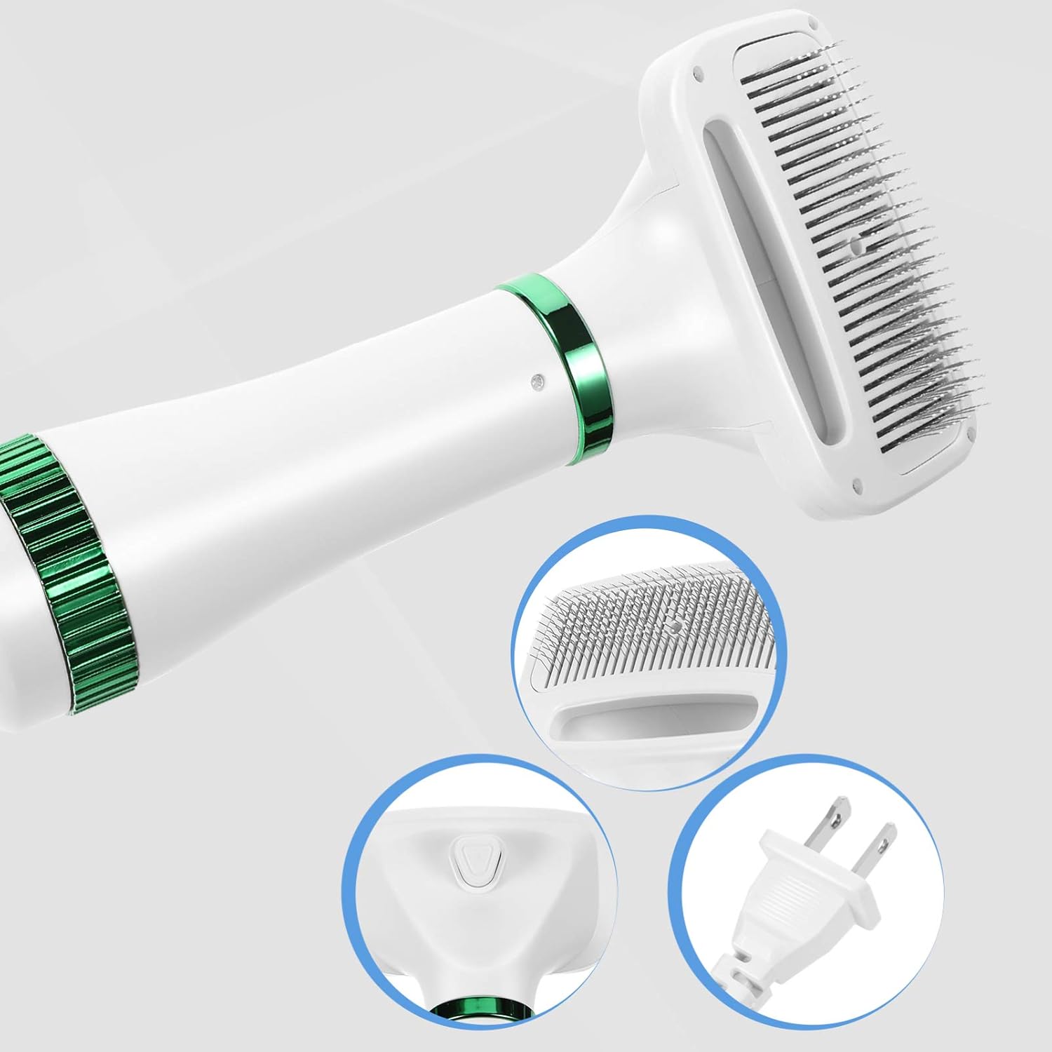 balacoo 2 in 1 Pet Hair Dryer Comb with Adjustable Temperature Settings for Dogs and Cats Grooming Soft Bristles for Skin Protection and Comfortable Massage Us Plug - Image 7