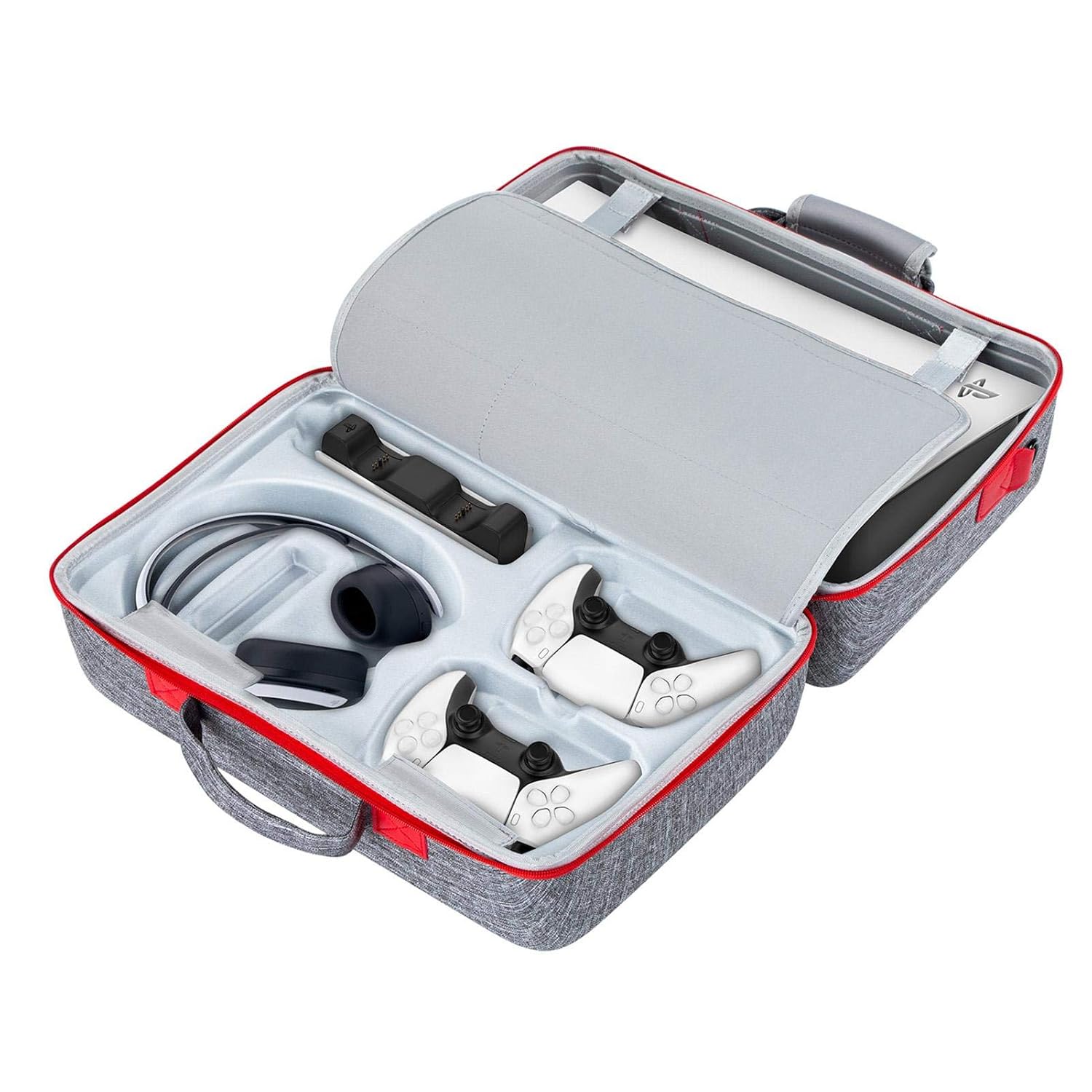 New Product Carrying Case for PS5 Hard Shell Carry Case Travel Bag, Shockproof and Waterproof Storage Bag for PS5, Portable Protective Case Compatible with PS5 Console, Dual Controller and Accessories (Gray)