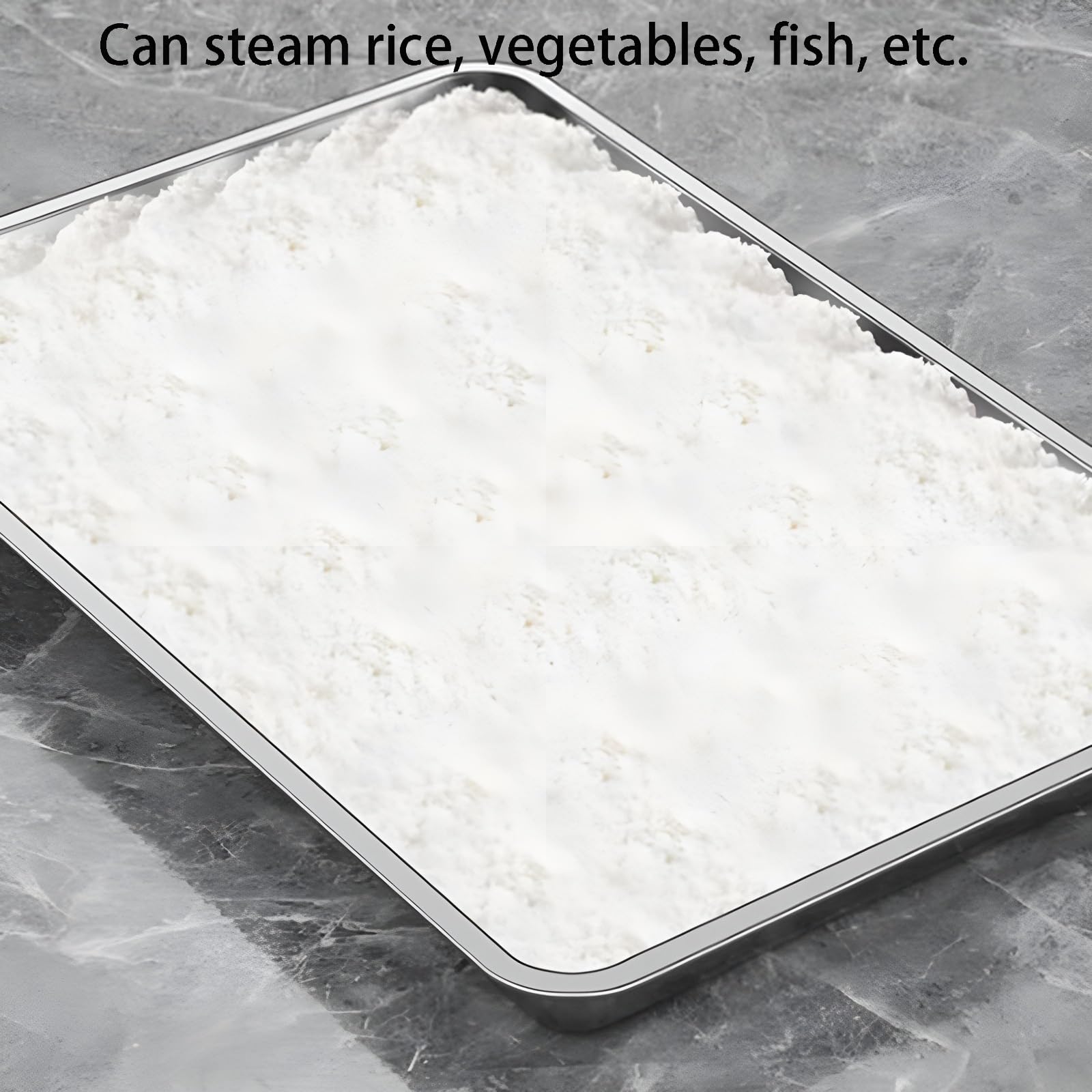 Set di 2 teglie da forno rettangolari in acciaio inox, per arrostire e servire, facili da pulire, ideali per una cucina sana (49,5 x 34,5 x 2 cm)