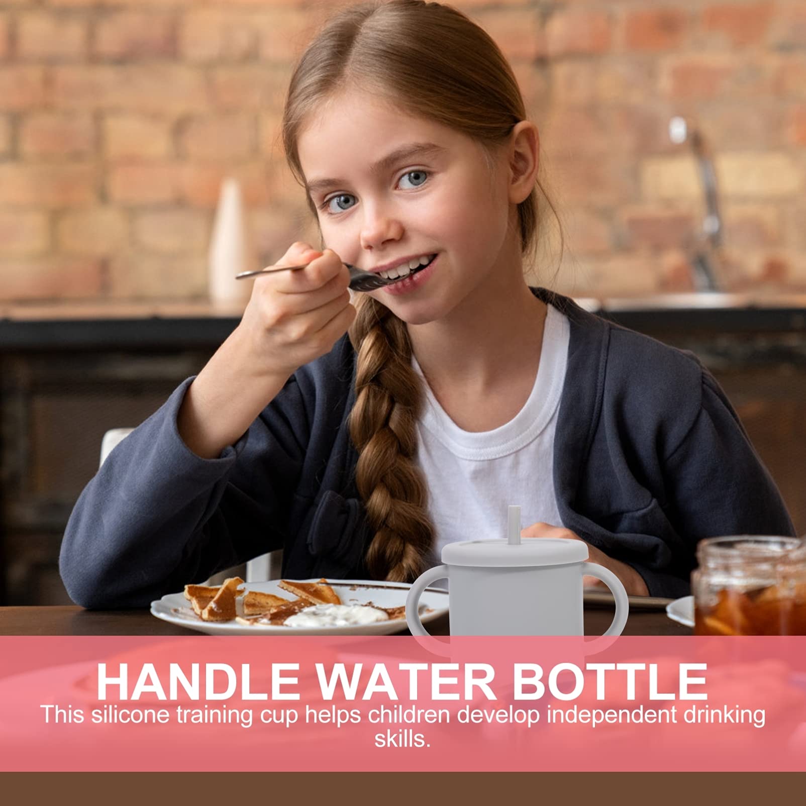 Tazza Bambini 150ml In Silicone - Con Cannuccia E 2 Manici, BPA Free, Per Svezzamento