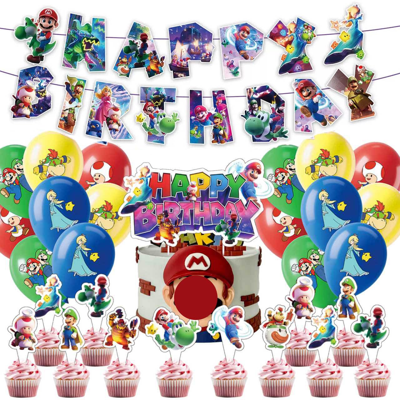 Birthday Party Decoration Party Supplies Happy Birthday Banner Balloons Cake Topper Cupcake Toppers for Birthday Decoration
